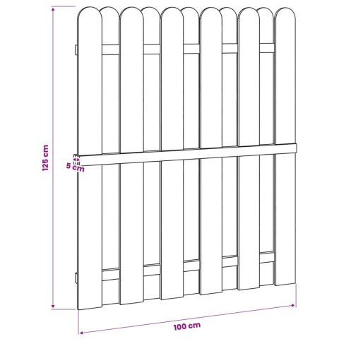 VidaXL Brama ogrodowa 100 x 125 cm Lite drewno sosnowe zielony