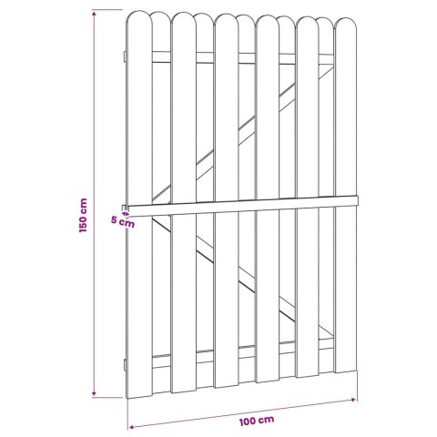BRAMA OGRODOWA 100 X 150 CM LITE DREWNO SOSNOWE ZIELONY
