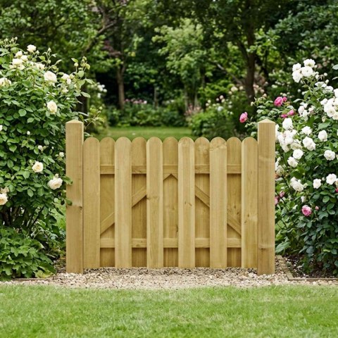 VidaXL Brama ogrodowa 100 x 75 cm Lite drewno sosnowe zielony