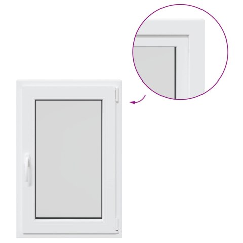 VidaXL Okno piwniczne RISOR 60 x 90 cm PVC i szkło Biały