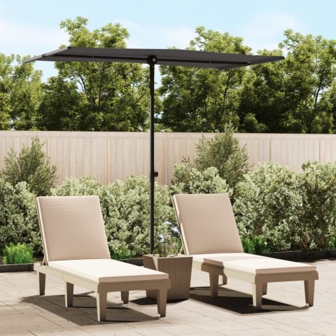 PARASOL OGRODOWY NA ALUMINIOWYM SŁUPKU 180X110CM ANTRACYTOWY