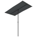 PARASOL OGRODOWY NA ALUMINIOWYM SŁUPKU 180X110CM ANTRACYTOWY