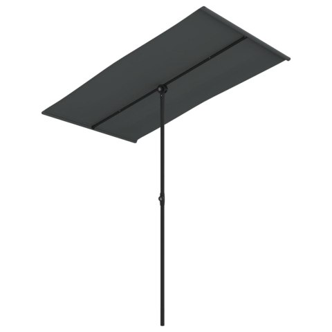 PARASOL OGRODOWY NA ALUMINIOWYM SŁUPKU 180X110CM ANTRACYTOWY
