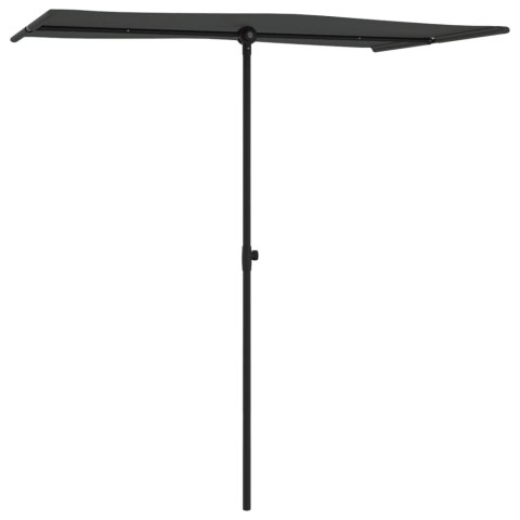 PARASOL OGRODOWY NA ALUMINIOWYM SŁUPKU 180X110CM ANTRACYTOWY