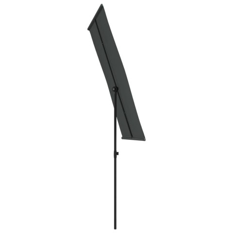 PARASOL OGRODOWY NA ALUMINIOWYM SŁUPKU 180X110CM ANTRACYTOWY