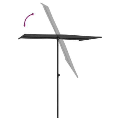 PARASOL OGRODOWY NA ALUMINIOWYM SŁUPKU 180X110CM ANTRACYTOWY