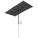 PARASOL OGRODOWY NA ALUMINIOWYM SŁUPKU 180X110CM ANTRACYTOWY