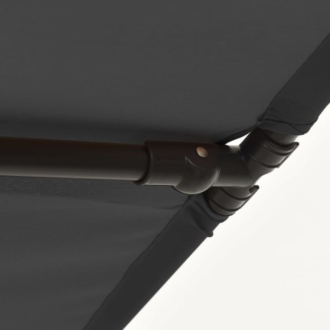 PARASOL OGRODOWY NA ALUMINIOWYM SŁUPKU 180X110CM ANTRACYTOWY