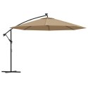 PARASOL WISZĄCY Z LED I METALOWYM SŁUPKIEM 350CM TAUPE