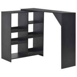 STOLIK BAROWY Z PRZESTAWNYM REGAŁEM CZARNY 138X39X110CM