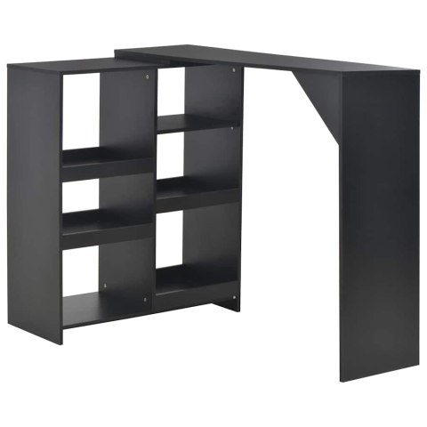 STOLIK BAROWY Z PRZESTAWNYM REGAŁEM CZARNY 138X39X110CM