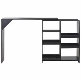 STOLIK BAROWY Z PRZESTAWNYM REGAŁEM CZARNY 138X39X110CM