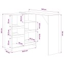 STOLIK BAROWY Z PRZESTAWNYM REGAŁEM CZARNY 138X39X110CM