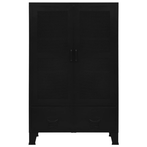 VidaXL Szafka industrialna z siatką, stal, 75x40x120 cm, czarna