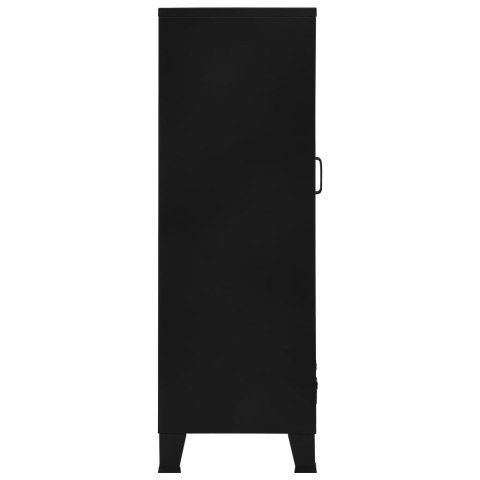VidaXL Szafka industrialna z siatką, stal, 75x40x120 cm, czarna