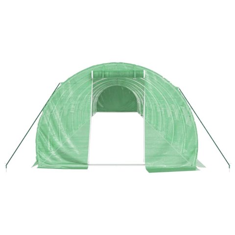VidaXL Szklarnia ze stalową ramą, zielona, 42 m², 14x3x2 m