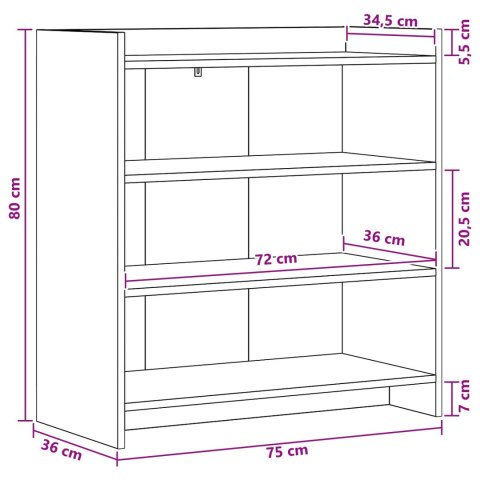 BUFET BETONOWY SZARY 75X36X80CM DREWNO INŻYNIERYJNE