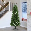 VidaXL Choinka z 300 diodami LED z podstawą Zielony 240 cm PE