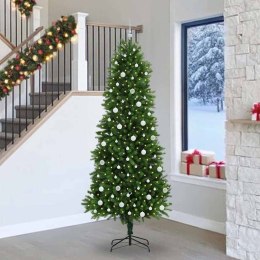 VidaXL Choinka z 300 diodami LED z podstawą Zielony 240 cm PE
