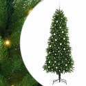 VidaXL Choinka z 300 diodami LED z podstawą Zielony 240 cm PE