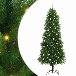 VidaXL Choinka z 300 diodami LED z podstawą Zielony 240 cm PE