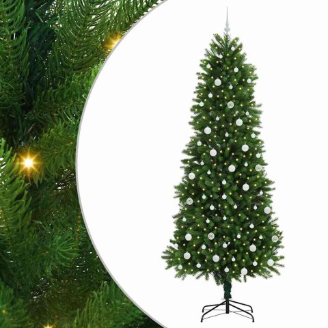 VidaXL Choinka z 300 diodami LED z podstawą Zielony 240 cm PE