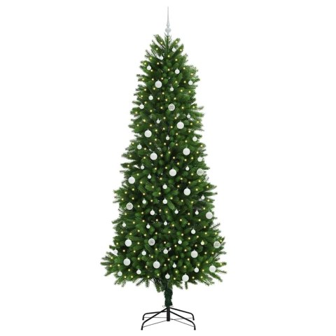 VidaXL Choinka z 300 diodami LED z podstawą Zielony 240 cm PE