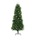 VidaXL Choinka z 300 diodami LED z podstawą Zielony 240 cm PE