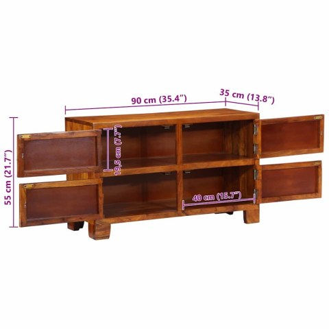 SZAFKA NA BUTY 90 X 35 X 55 CM LITE DREWNO AKACJI BRĄZOWY