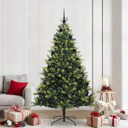 VidaXL Sztuczna Choinka Składana na Święta 300 LED Zielony 210 cm