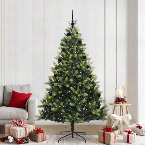VidaXL Sztuczna Choinka Składana na Święta 300 LED Zielony 210 cm
