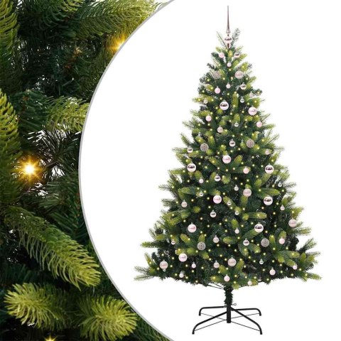 VidaXL Sztuczna Choinka Składana na Święta 300 LED Zielony 210 cm