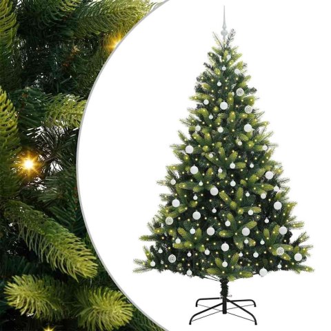 VidaXL Sztuczna Choinka Składana na Święta 300 LED Zielony 210 cm