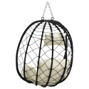 VidaXL Wiszące krzesło jajo Kremowy biały 91,5 x 54,5 x 107 cm