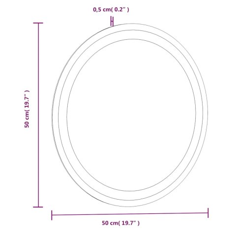 VidaXL Lustro łazienkowe z LED, okrągłe, 50 cm