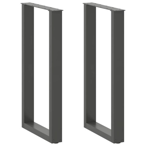 VidaXL Nogi do stołu barowego w kształcie litery U 2 szt. Antracyt 50x(90-91) cm Stal