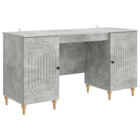BIURKO BETONOWY SZARY 142,5 X 50 X 75 CM DREWNO INŻYNIERYJNE