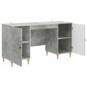 BIURKO BETONOWY SZARY 142,5 X 50 X 75 CM DREWNO INŻYNIERYJNE