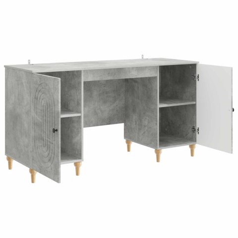 BIURKO BETONOWY SZARY 142,5 X 50 X 75 CM DREWNO INŻYNIERYJNE