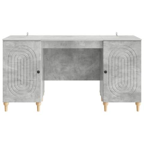 BIURKO BETONOWY SZARY 142,5 X 50 X 75 CM DREWNO INŻYNIERYJNE