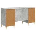 BIURKO BETONOWY SZARY 142,5 X 50 X 75 CM DREWNO INŻYNIERYJNE