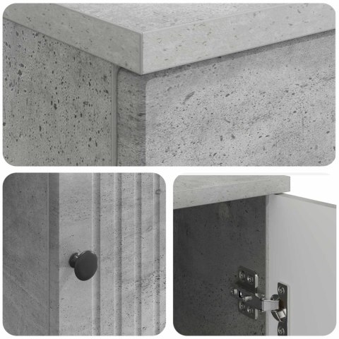 BIURKO BETONOWY SZARY 142,5 X 50 X 75 CM DREWNO INŻYNIERYJNE