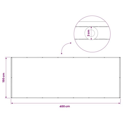 EKRAN PRYWATNOŚCI BALKONOWEJ 150X400CM TKANINA Z POWŁOKĄ PU