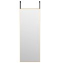 VidaXL Lustro na drzwi, złote, 30x80 cm, szkło i aluminium