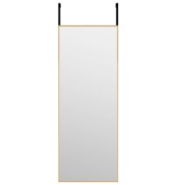 VidaXL Lustro na drzwi, złote, 30x80 cm, szkło i aluminium