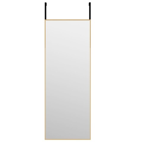 VidaXL Lustro na drzwi, złote, 30x80 cm, szkło i aluminium
