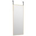 VidaXL Lustro na drzwi, złote, 30x80 cm, szkło i aluminium