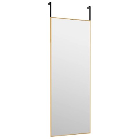 VidaXL Lustro na drzwi, złote, 30x80 cm, szkło i aluminium