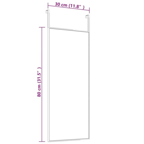 VidaXL Lustro na drzwi, złote, 30x80 cm, szkło i aluminium