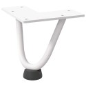 NOGI DO STOLIKA KAWOWEGO W KSZTAŁCIE SPINKI DO WŁOSÓW 4 SZT. BIAŁE 10CM STAL LITE
